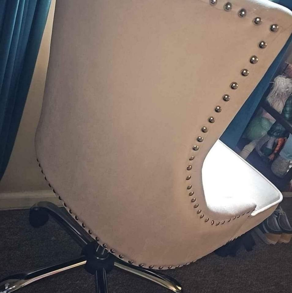 Brand New Plush Velvet Light Pink Computer Chair. Never Used